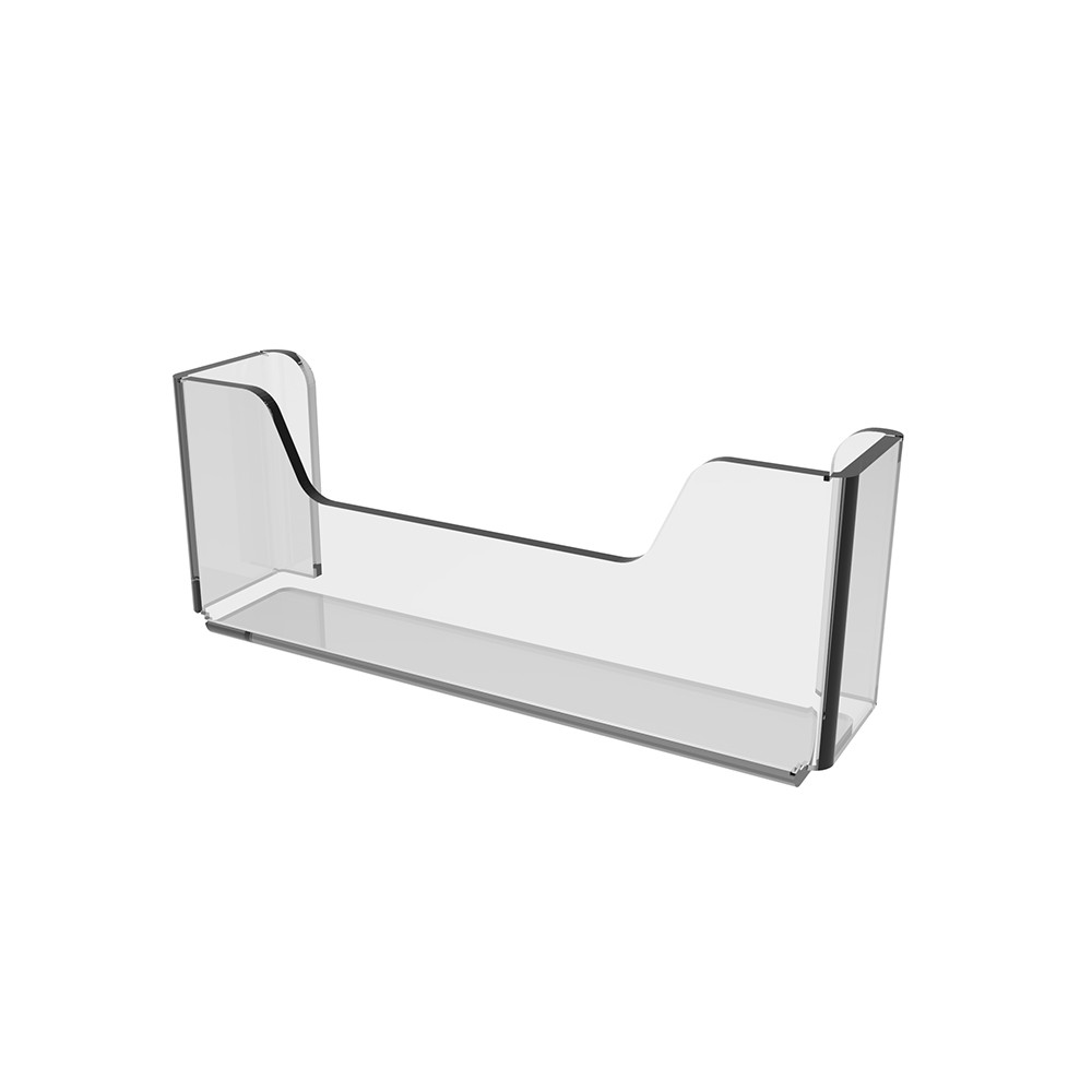 Buzunar pentru cărți de vizită EKOWORKS cu bandă adezivă | Acril transparent 2 mm | 94×50×24 mm