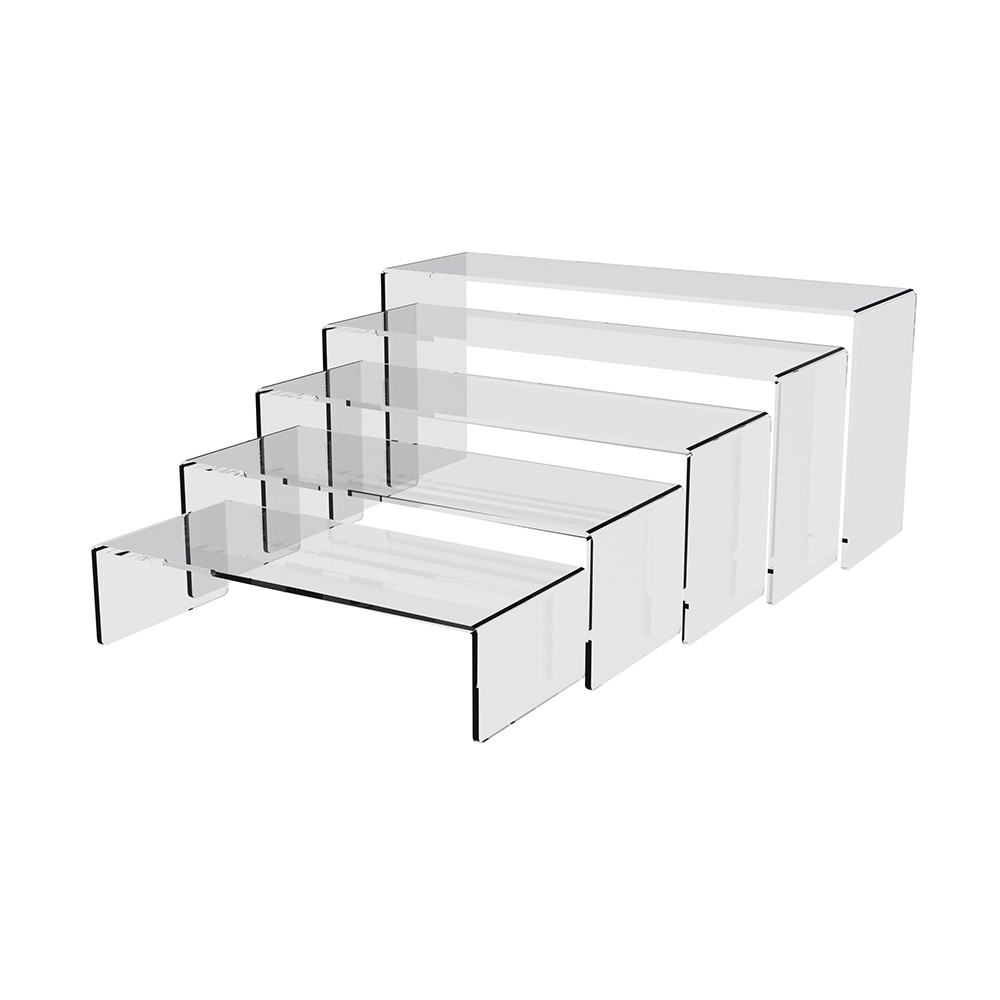 Set de suporturi EKOWORKS pentru produse | PET transparent 3 mm | 80×270×120 mm