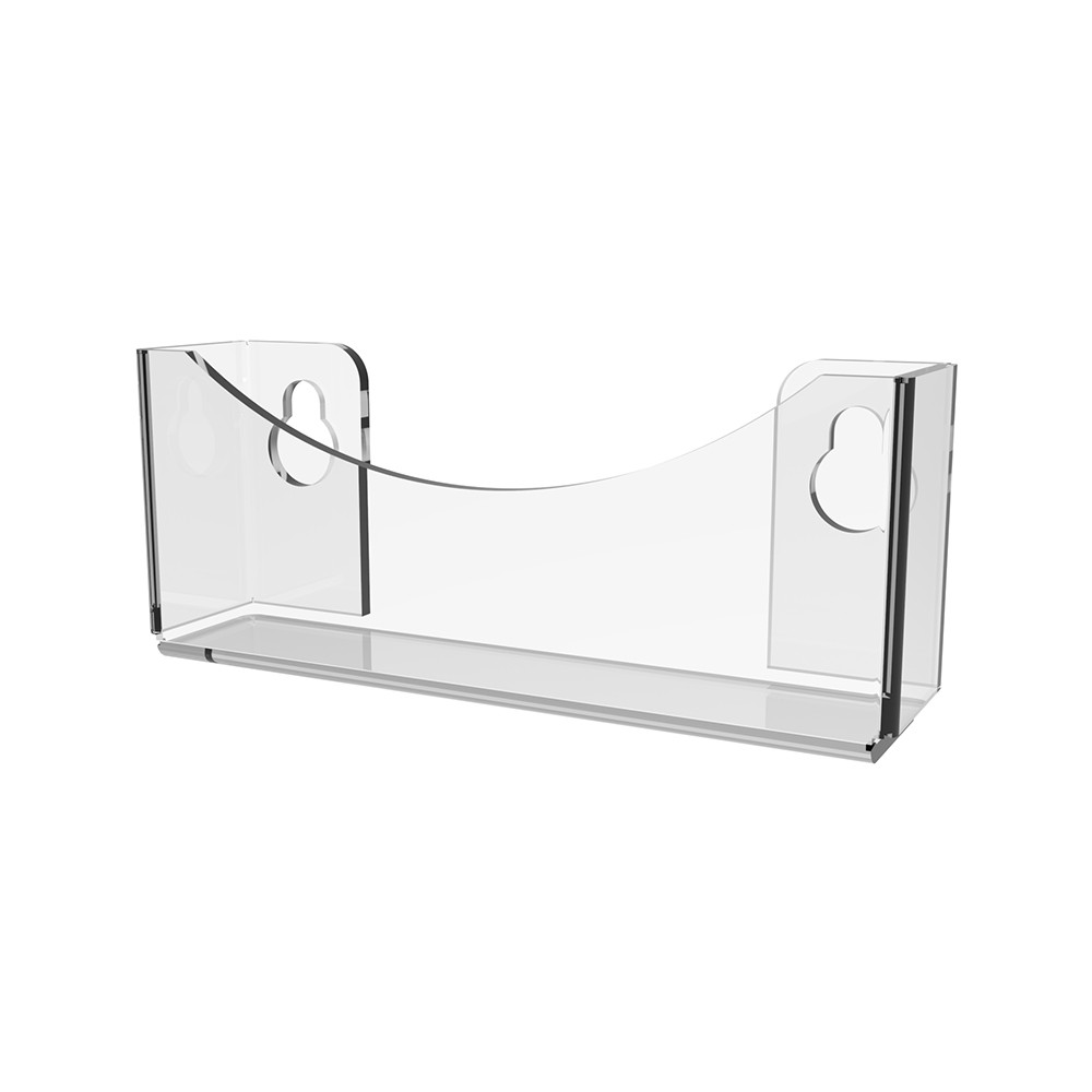 Suport de perete pentru cărți de vizită EKOWORKS cu urechi de agățare | Acril transparent 1,5 mm | 100×20×50 mm