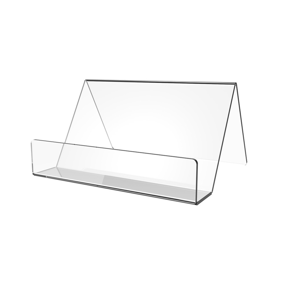 Suport pentru cărți de vizită EKOWORKS de masă, simplificat | Acril transparent 1,5 mm | 70×90×50 mm