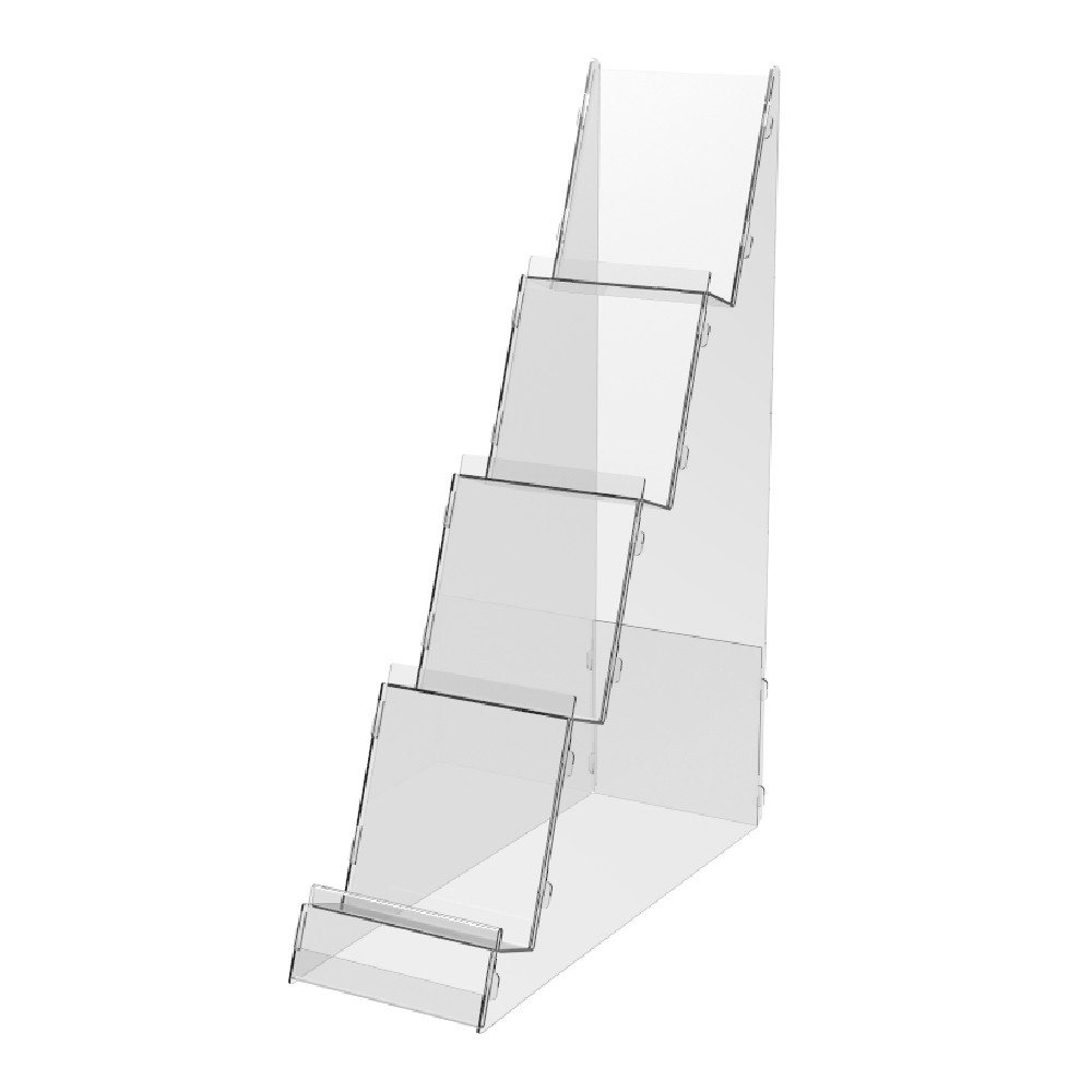 Suport pentru produse EKOWORKS cu 4 niveluri | PET transparent 1,5 mm | 100×290×400 mm