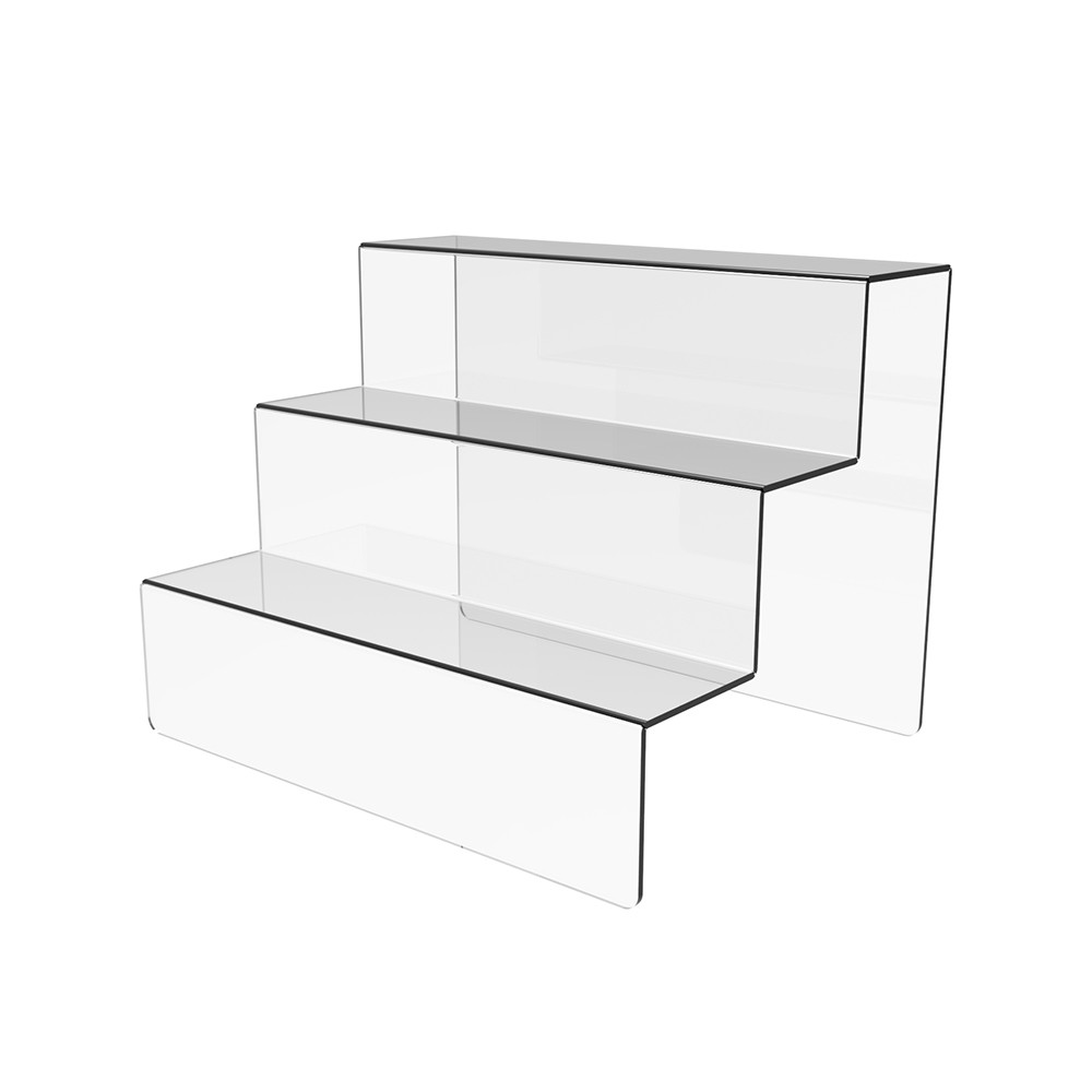 Suport pentru produse EKOWORKS cu 3 trepte | Acril transparent 2 mm | 200×150×150 mm