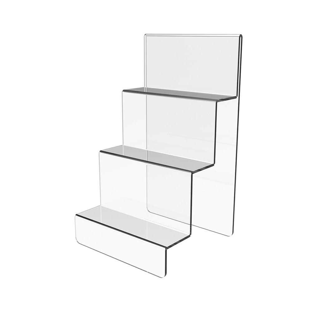Suport pentru produse EKOWORKS cu 3 trepte | Acril transparent 2 mm | 100×120×160 mm