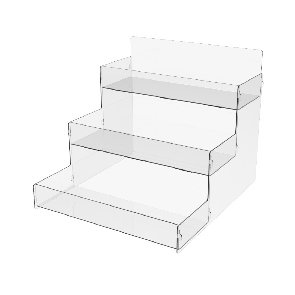 Organizator EKOWORKS pentru pahare cu 3 polițe | PET transparent 2 mm | 300×377×307 mm