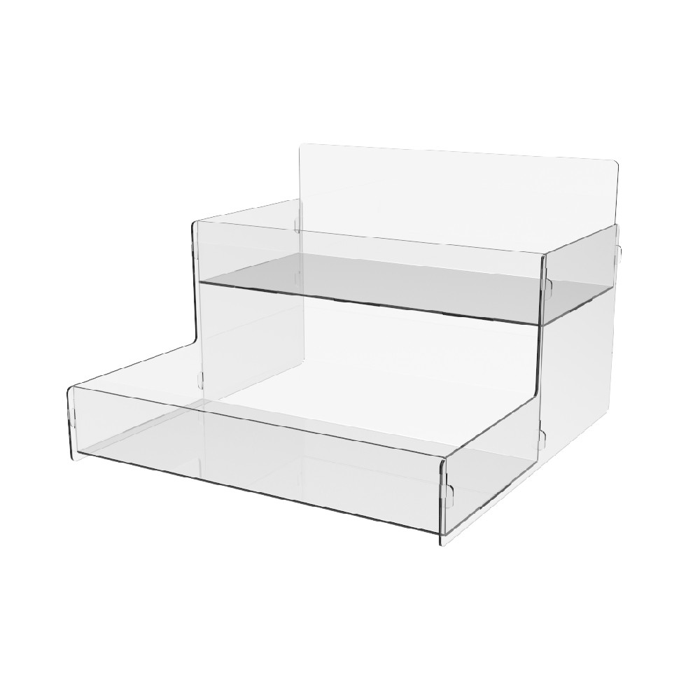 Organizator EKOWORKS pentru pahare cu 2 polițe | PET transparent 2 mm | 300×315×207 mm
