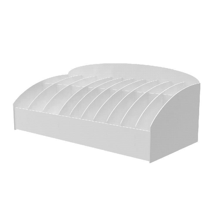 Cutie de prezentare EKOWORKS pentru plicuri de ceai | Acril alb 2 mm | 614×290×250 mm