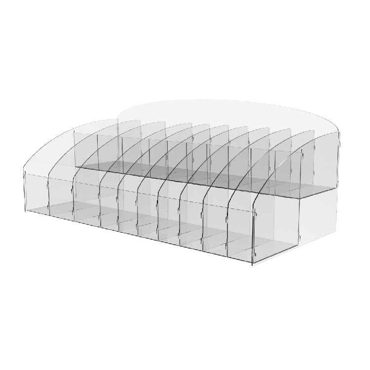 Cutie de prezentare EKOWORKS pentru plicuri de ceai | PET transparent 2 mm | 614×290×250 mm