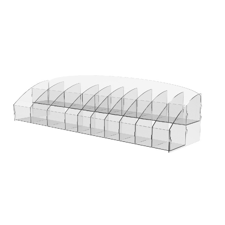 Cutie de prezentare EKOWORKS pentru plicuri de ceai | PET transparent 1,5 mm | 614×160×160 mm