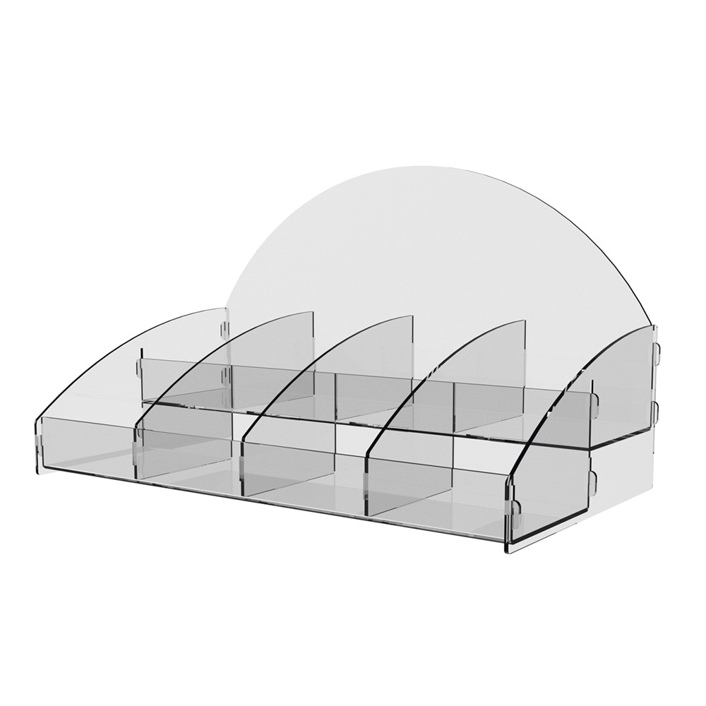 Cutie de prezentare EKOWORKS pentru pliculețe de ceai | PET transparent 1,5 mm | 290×160×170 mm
