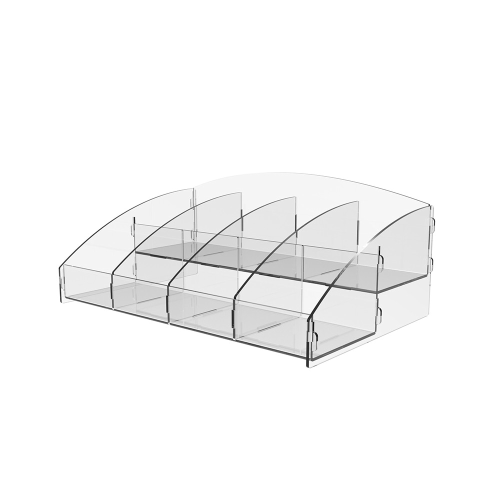 Cutie de prezentare EKOWORKS pentru pliculețe de ceai | PET transparent 1,5 mm | 245×160×85 mm