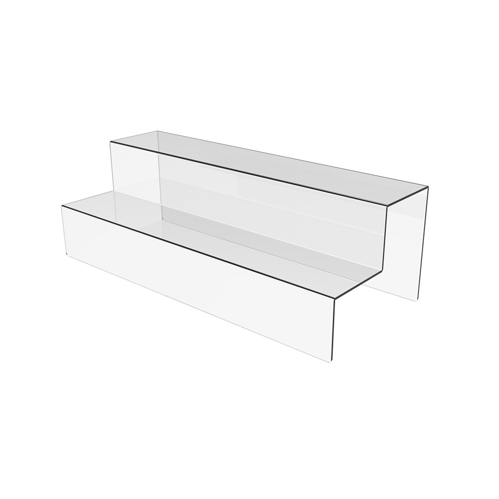 Suport în trepte EKOWORKS cu 2 niveluri | Acril transparent 3 mm | 500×200×160 mm