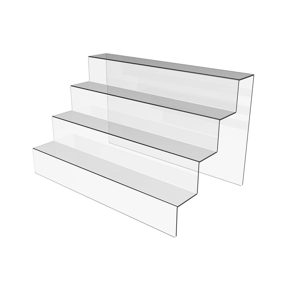 Suport în trepte EKOWORKS cu 4 niveluri | Acril transparent 3 mm | 500×300×300 mm