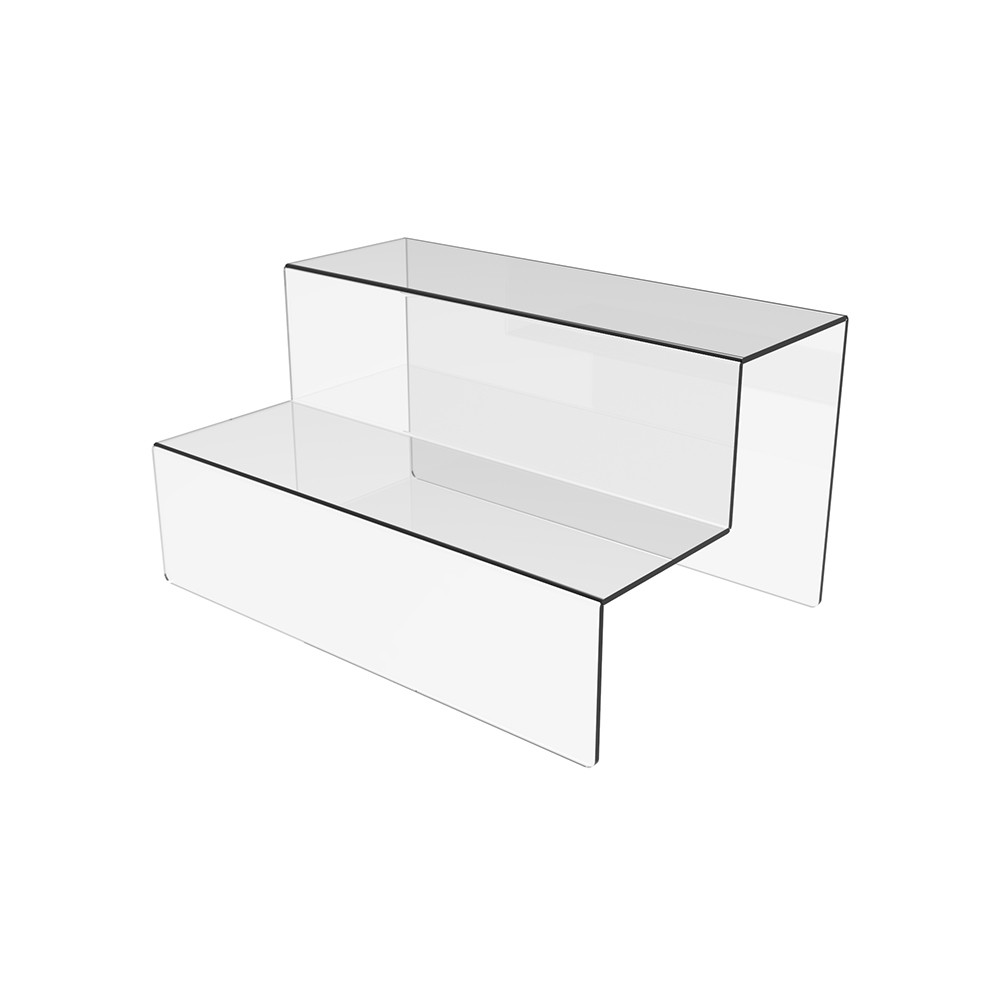 Suport în trepte EKOWORKS cu 2 niveluri | PET transparent 3 mm | 300×200×160 mm