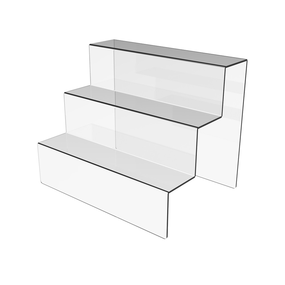 Suport în trepte EKOWORKS cu 3 niveluri | PET transparent 3 mm | 300×210×240 mm